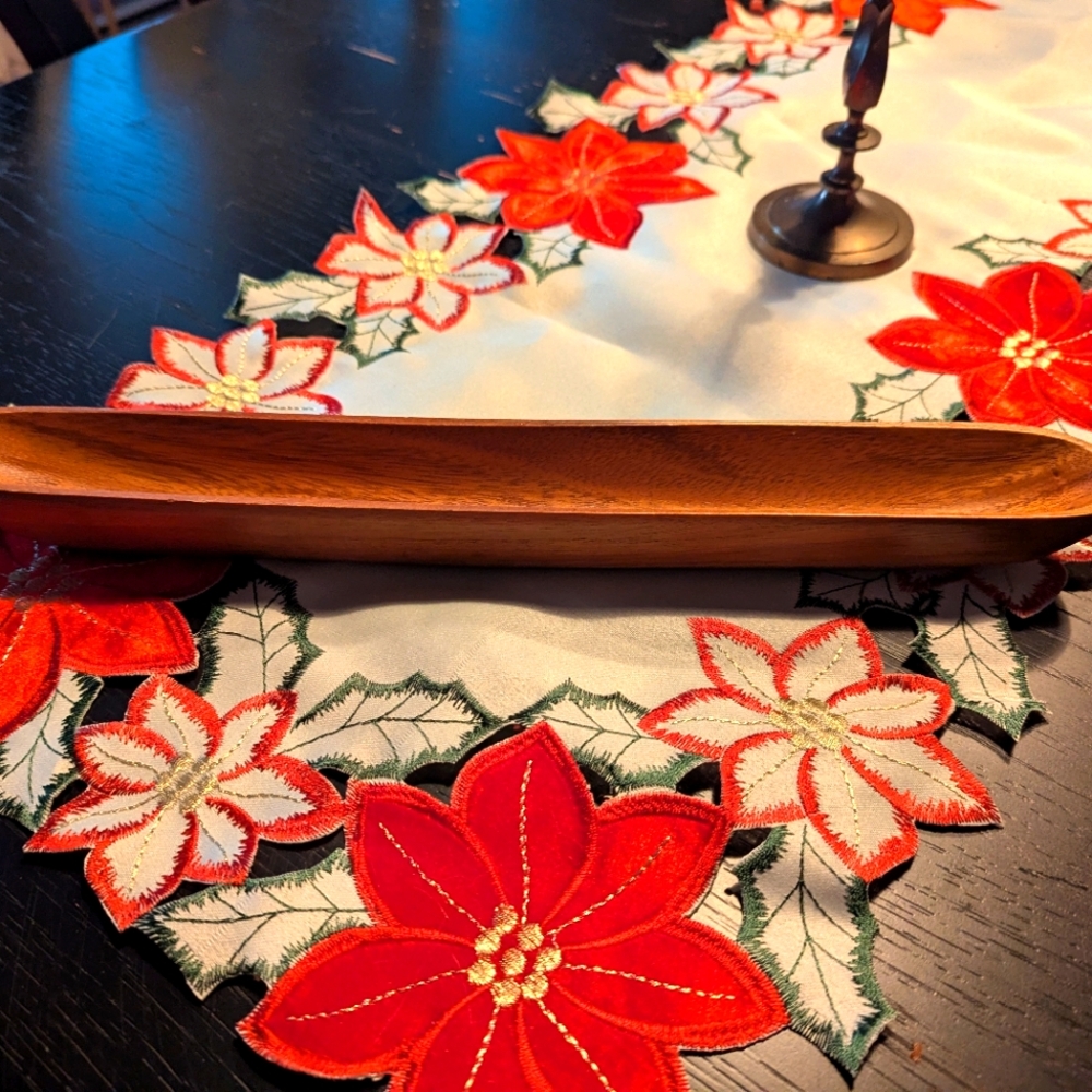 Long Acacia wood cracker/snack holder